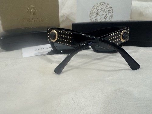 VErSaCE Sunglasses AUTHENTIC Black Gold 4358 Cat Eye Irregular Ve4358 Studs - Picture 10 of 17