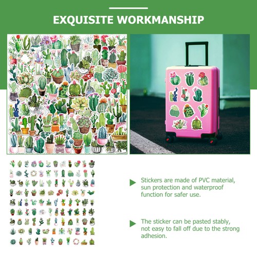 100 Pcs Plante Stickers Autocollants De Cahier Fleurs Pour Ordinateur Portable - Afbeelding 7 van 10