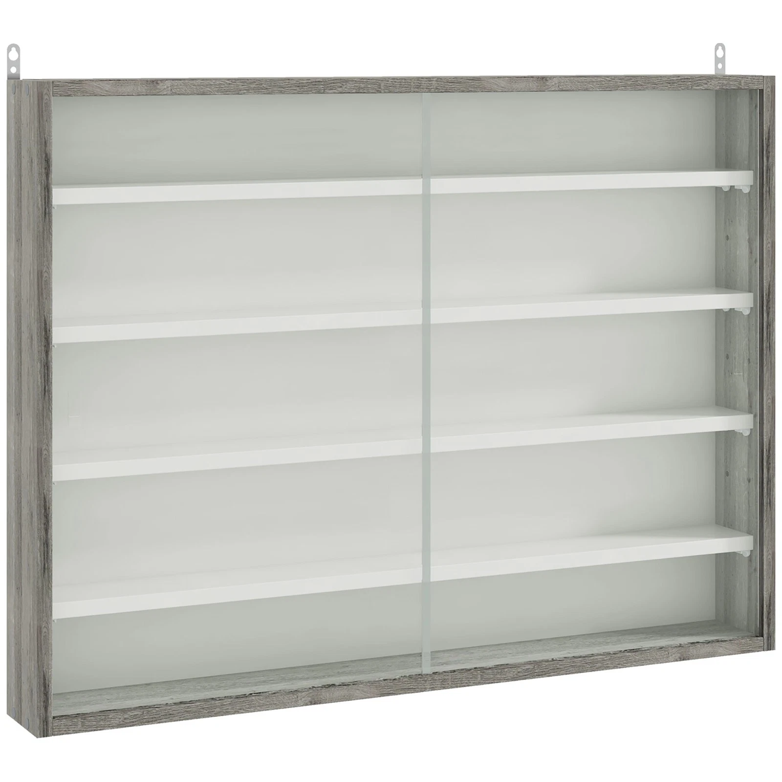 HOMCOM 5-Tier Wall Display Shelf Unit Cabinet w/ Shelves Glass Doors Grey Wood
Opens in a new window