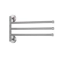 180  Rotation 3-Bar Wall Mounted Towel Rack in Brushed Nickel