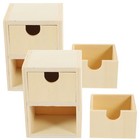  2 Stück Holz kleine Schubladen unbemalt leere kleine Schubladen DIY 2 Schichten