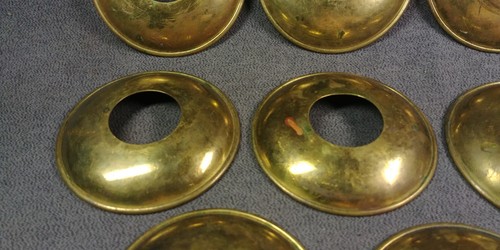 8 Brass 3" Bobeche 1" Candle Was Drip Catcher Catholic Funeral Procession Lot - Picture 17 of 18