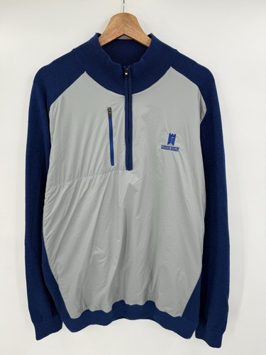 FootJoy Sweater Men’s XL Gray Blue 1/4 Zip Wool Blend Golf Tech Pullover - Picture 1 of 8