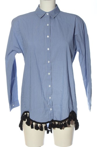 ZARA WOMAN Camisa de manga larga Mujeres Talla EU 36 azul-blanco-negro - Imagen 5 de 5