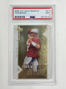 2000 Upper Deck Gold Reserve Tom Brady Rookie RC #943/2500 #215 PSA 9