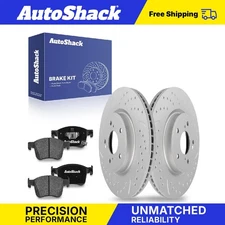 Front Drilled Slotted Brake Rotors Ceramic Pads for 2022-2024 Honda Civic