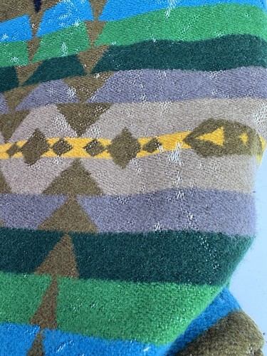 VTG Pendleton Wool Suede Sling Bag Drawstring Cross Body Backpack Colorful - Picture 7 of 24