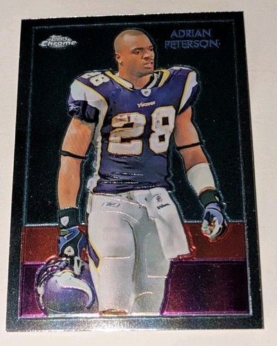2009 Topps Chrome 1935 Chicle Design # C14 Adrian Peterson Football Stars Card - Picture 2 of 3