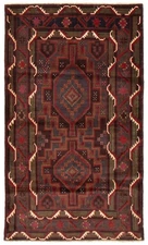 Vintage Geometric Area Rug 3'9" x 6'5" Traditional Hand-Knotted Wool Carpet