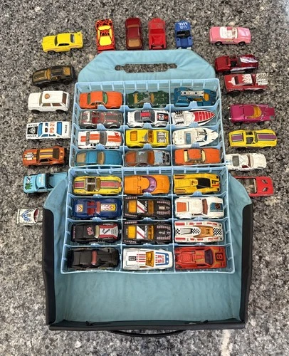 Lot of 40 Vintage Matchbox 28 Superfast 70’s 80’s Cars With Case Rare Rolomatics