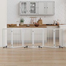 Dog Gate 32" Tall Freestanding Dog Gate for Doorways Foldable Pet Gate for Do...