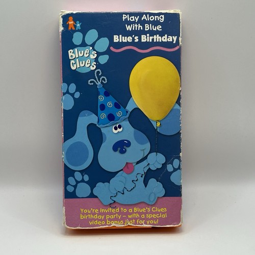 Blue's Clues Blue's Birthday VHS 1998 Nick Jr Video Orange Tape Nickelodeon Show - Picture 3 of 10