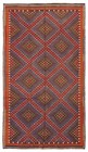 Vintage Geometric Kilim Area Rug 6'3" x 11'1" Traditional Wool Hand Woven Carpet