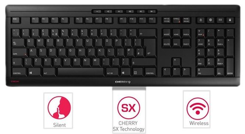 CHERRY - CHERRY STREAM Wireless Keyboard, Black - Picture 2 of 3
