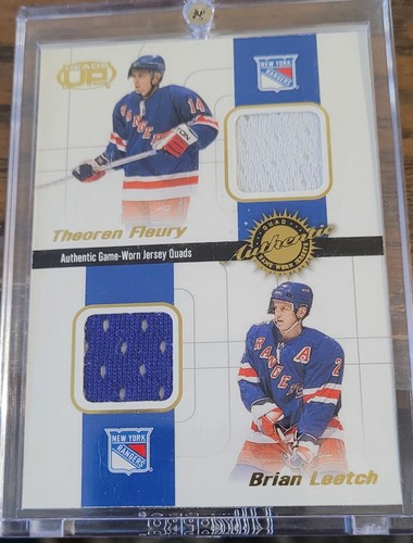 01-02 Heads Up Quad #14 RANGERS Fleury, Leetch, Richter, Nedved (MEM) - Picture 1 of 2