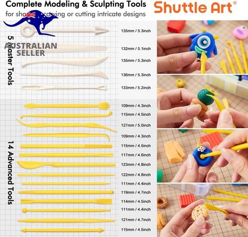 Polymer Clay, 82 Colours Oven Bake Modeling Clay, Creative Clay Kit with 19 Clay - Picture 3 of 13