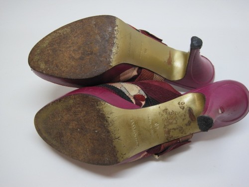 Emilio Pucci Firenze Cord Rosa Braun Schnalle Pantolette Heels Italy 40 - Bild 11 von 12