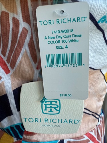 Vestido Tori Richard Nuevo Talla 4 Cora Midi Sin Mangas Tropical Algodón Spandex $218 - Imagen 7 de 17