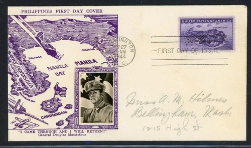 UNITED STATES CROSBY PHOTO COVER LOT #65 1944 PHILIPPINES Corregidor FDC $$$