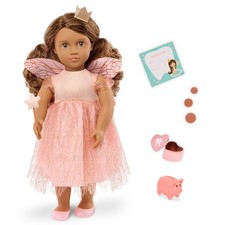 18" Our Generation Breena Tooth Fairy Doll  Accessories Set - Brown Wavy Hair