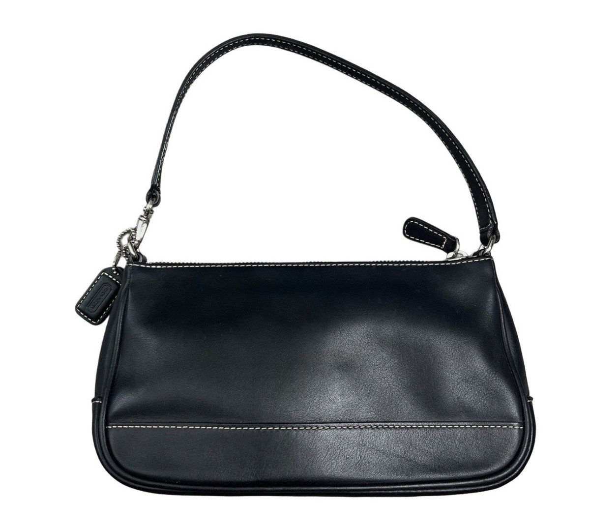 Coach Vtg Hamptons Y2K Black Leather Mini Demi Bag 7785