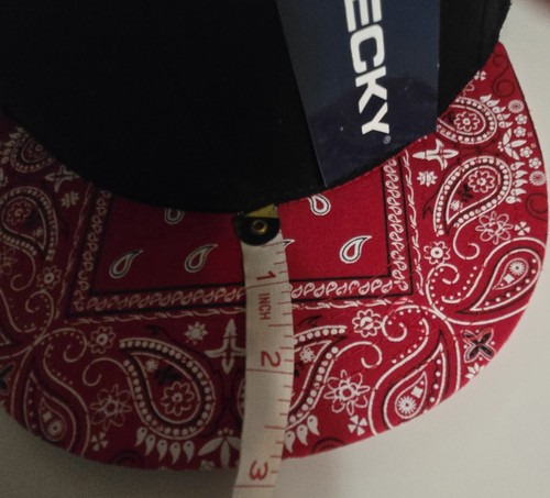Gorra Decky Negra Snapback Roja Paisely Bandana Plana Bill Visera Gorras Sombrero - Imagen 7 de 7
