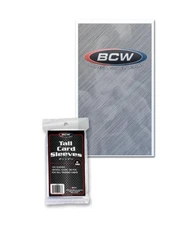 BCW (Brand New) 100 Count Pack - Tall Card Sleeves - 2 Mil - Gameday, Widevision