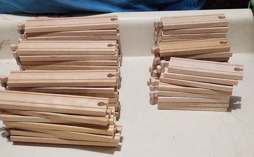 Wooden Railway Train Tracks Vintage 184 Pieces Straight Curved Huge Lot - Picture 2 of 7