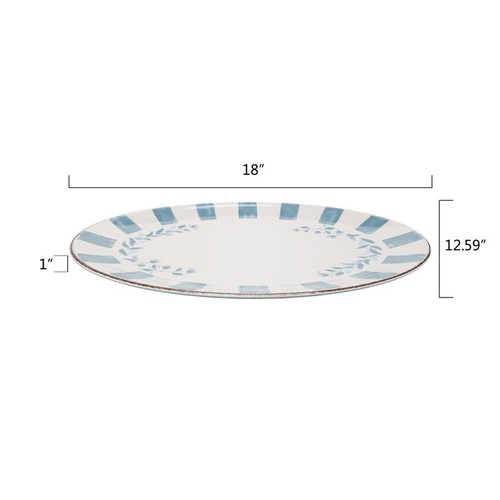 Bambus Melamin Serviertablett 18 Zoll Oval Leicht Bruchsicher Sicher Neu - Bild 8 von 8