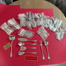 Christofle Malmaison Cutlery Set In Very Good Condition 127 Pieces Silver Plated