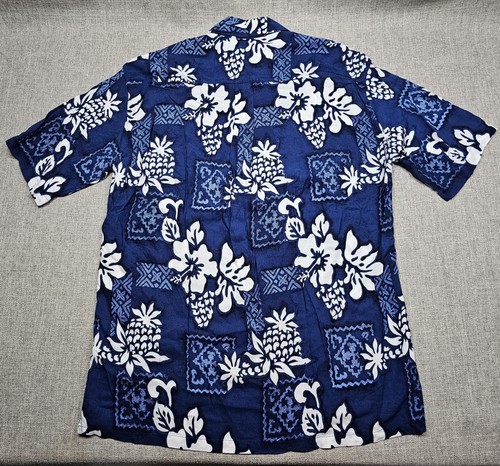 Ron Jon Surf Shop Shirt Mens Large Blue Hawaiian Aloha Short Sleeve Button Up - Picture 2 of 8