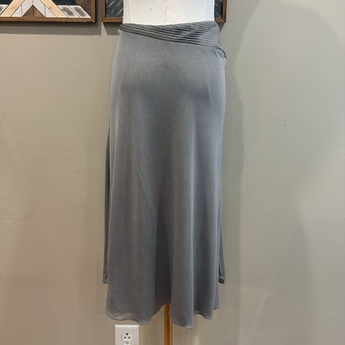 Ralph Lauren Collection Purple Label Pleated Ruffled Light Grey Jersey Skirt 10 - Picture 7 of 12
