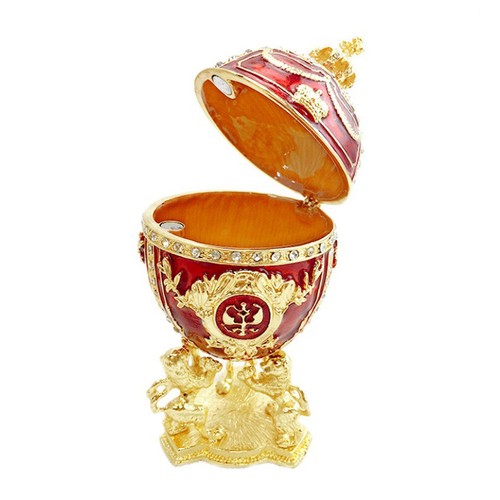  1 stück Ei Verzierte Gemalte Shaped Ring Box Kreative Organizer - Picture 10 of 12