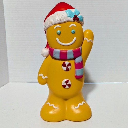 Molde soplado de mesa Holiday Time Gingerbread Man con sombrero de Santa 11" - Imagen 1 de 6