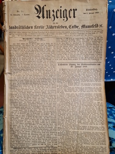 Jahrgang Anzeiger vom. 4.Febr. 1869 Bis 6.Nov.1869 - Bild 2 von 3