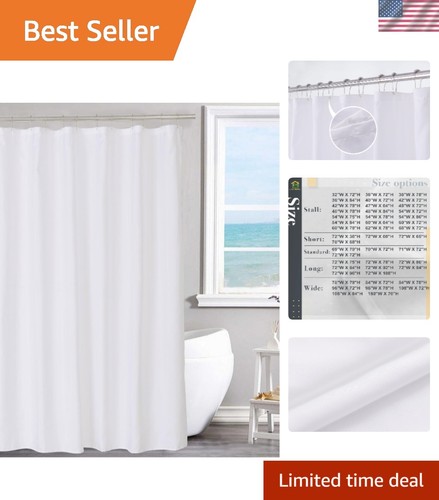 Hotel Quality White Shower Curtain Liner, 70x72 inches - Machine Washable Luxury