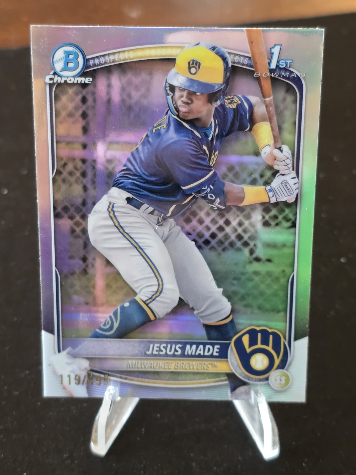 2025 1st Bowman Jesus Made Chrome Refractor /499 Brewers