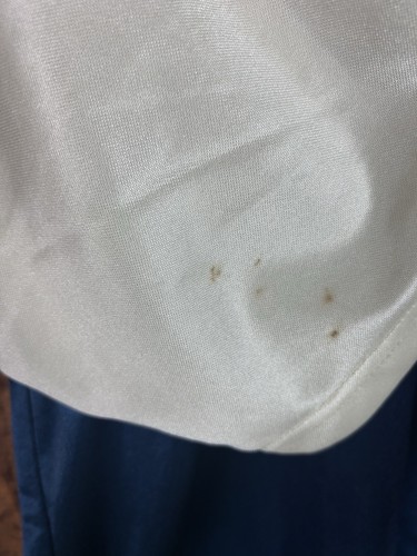 Camisa de manga corta vintage ODO para hombre azul abotonada detalles blancos desgastados XL - Imagen 5 de 5