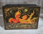 New ListingRussian Palekh Hand Painted Signed Lacquer Box Vintage Folklore Art Fairy Tale