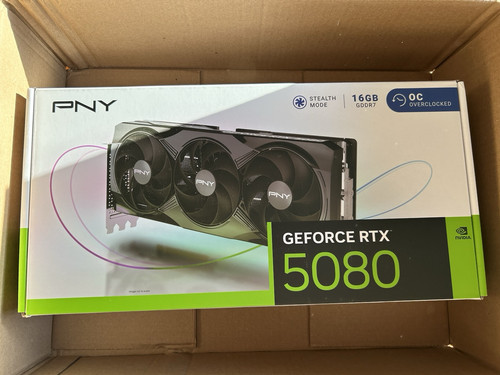 PNY GeForce RTX 5080 Overclocked Triple Fan OC 16GB NEW IN HAND - Picture 1 of 2