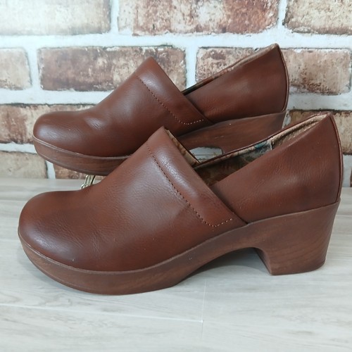 BOC Born Concept Damen-Clogs Größe 9 Peggy Clog Keilabsatz Slipper braun gepolstert