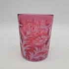 EAPG Northwood Fenton Cranberry Opalescent Glass Daisy & Fern Tumbler EUC