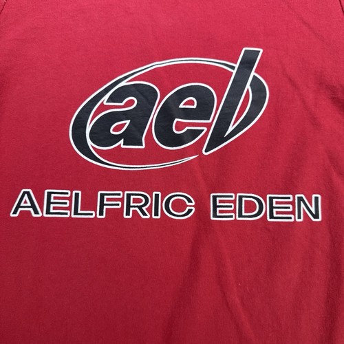 Aelfric Eden Speedway Camicia Uomo XL Rosso Color Block Racing Tee Retro Streetwear - Foto 4 di 16