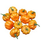 Set of 10 Vintage Orange Foam Pumpkins for Fall Festivities and Home Decoration