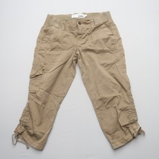 Sonoma Womens Cargo Capri Pants Size 6 Cotton Stretch Beige Crop Casual