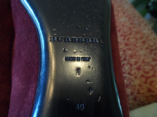 Burberry Burgundy Suede Leather Ballet Flats w/Front Buckle Detail Size IT40-10 - Picture 13 of 13