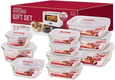Boroseal 10 Piece Glass Food Storage Set | Mixed Size Containers with Lids Airti - image 1 of 4