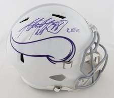 Adrian Peterson Signed Vikings Full Size Matte White NFL  Helmet 