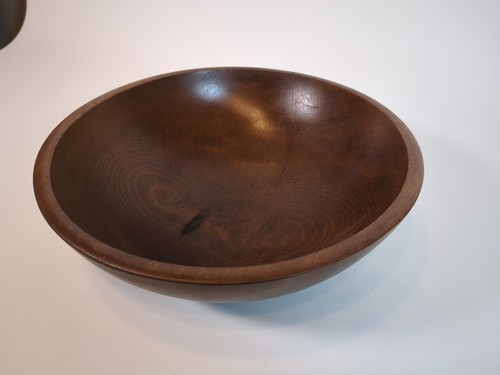 Vintage große massive dunkle warme Holz längliche Maserung Schüssel 14" x 13" "4" - Bild 7 von 17
