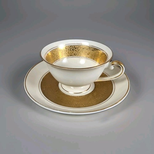 1950's ALKA Kunst Kronach Bavaria "Marion" Tea Cup & Saucer Gold Germany - Picture 1 of 9